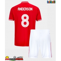Camisa de Futebol Nottingham Forest Elliot Anderson #8 Equipamento Principal Infantil 2025-26 Manga Curta (+ Calças curtas)